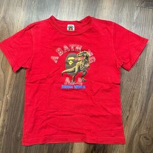 A Bathing Ape Red Jurassic World Kids T-Shirt 7T - 9T